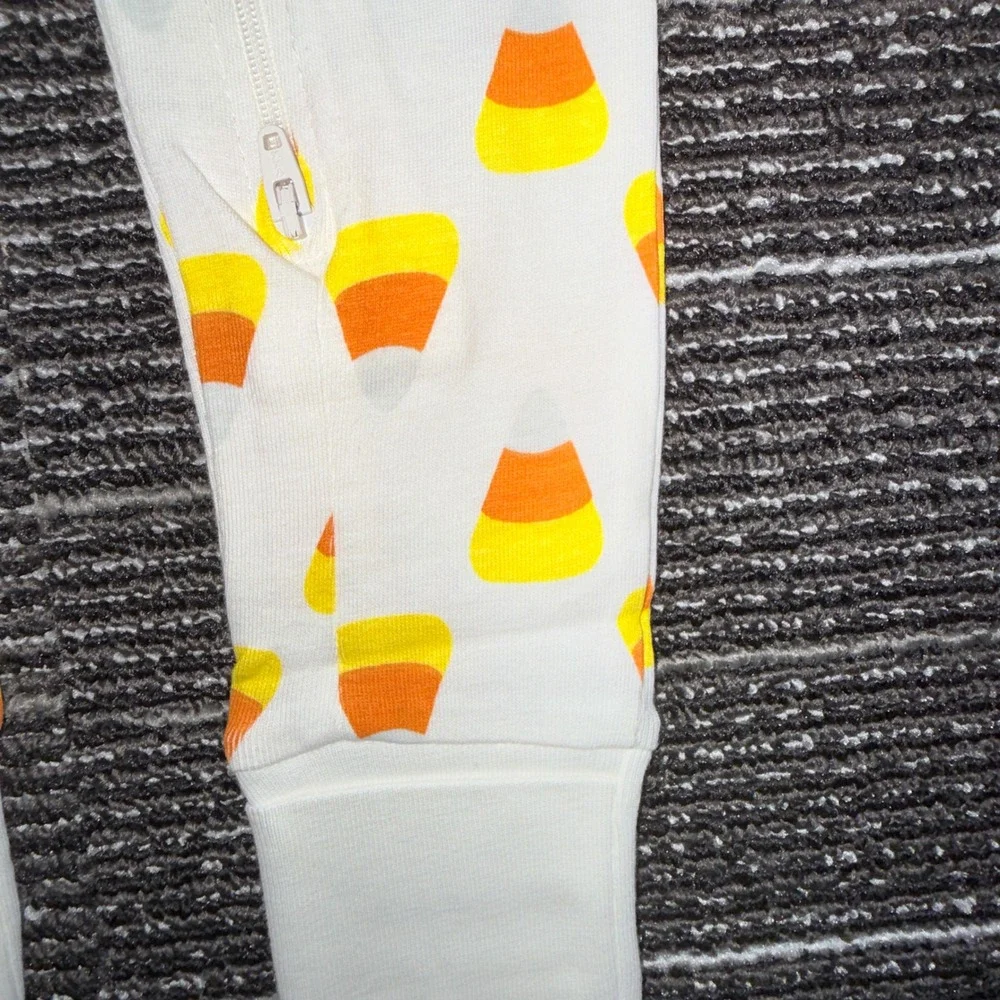 Monica + Andy Candy Corn Sleeper Bib Set Kids 9-12M New Organic Cotton Halloween